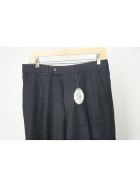 Zanella Sartoriale Giorgio Dark Blue Flannel Wool Mens Dress Pants 46 EU NEW